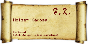 Holzer Kadosa névjegykártya