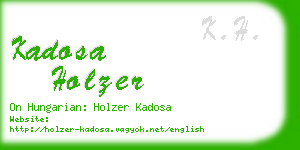 kadosa holzer business card